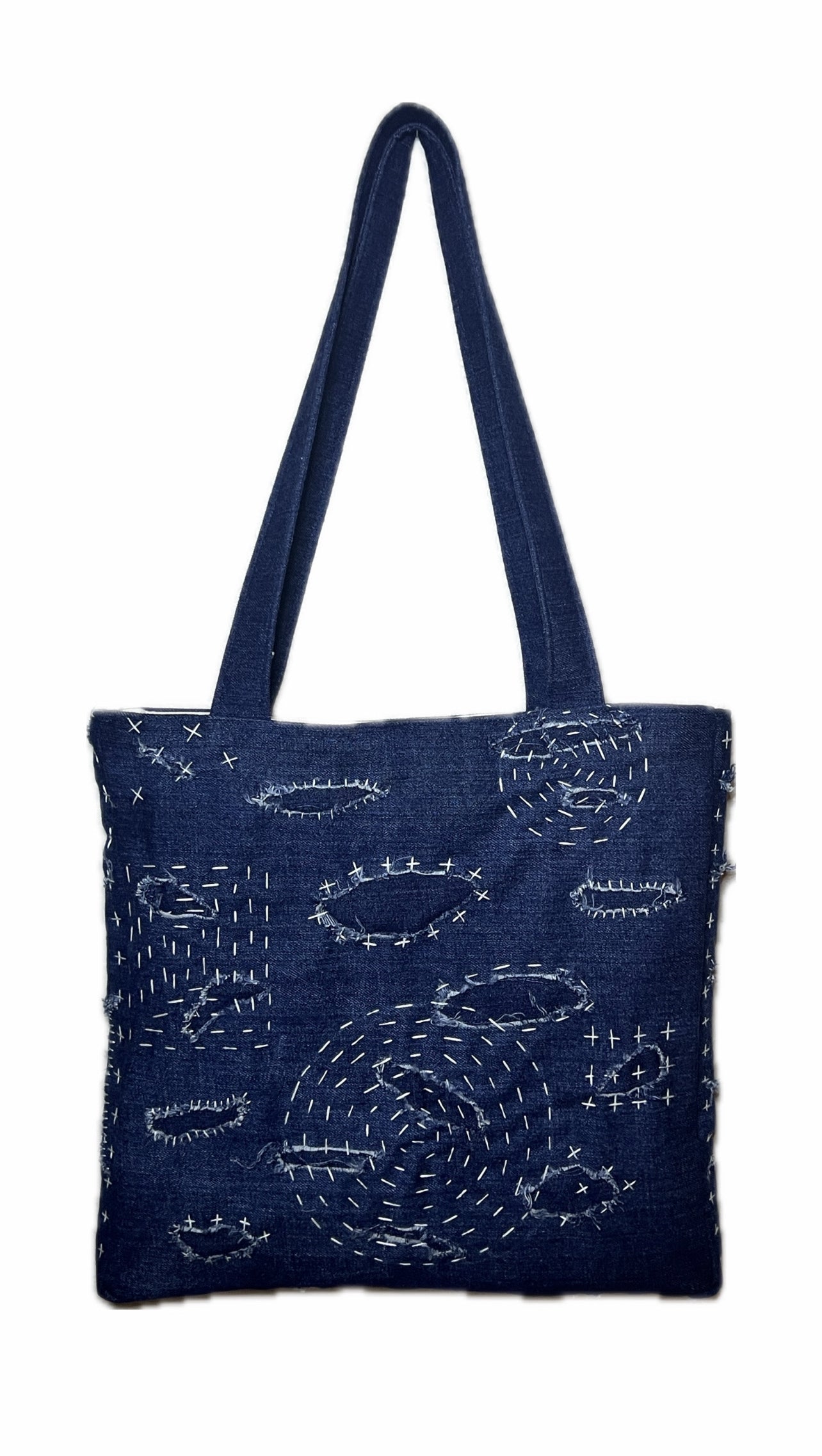 Repaired Denim Tote Bag