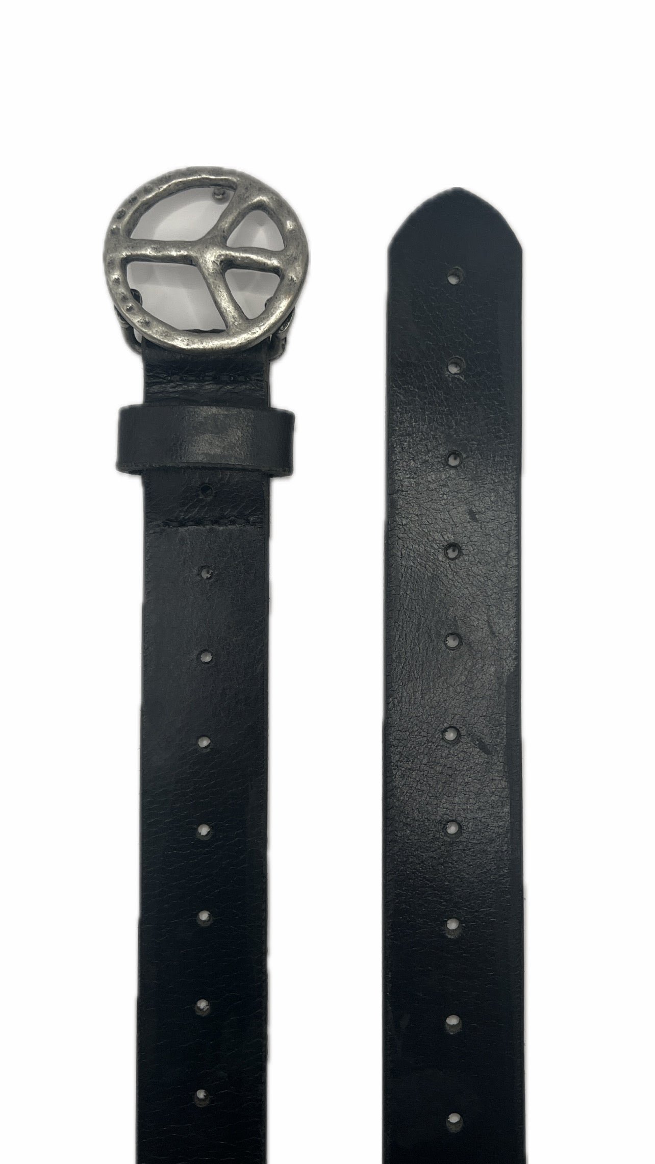 Peace Logo Leather Belt (black)