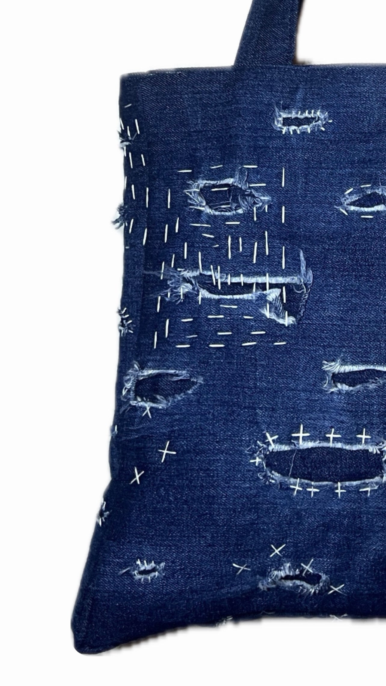 Repaired Denim Tote Bag
