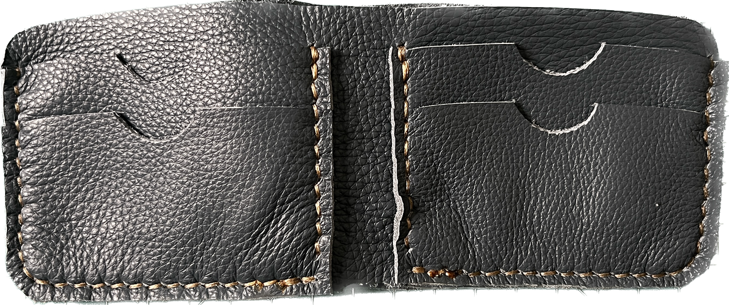 Pebbled Leather Bi Fold Wallet