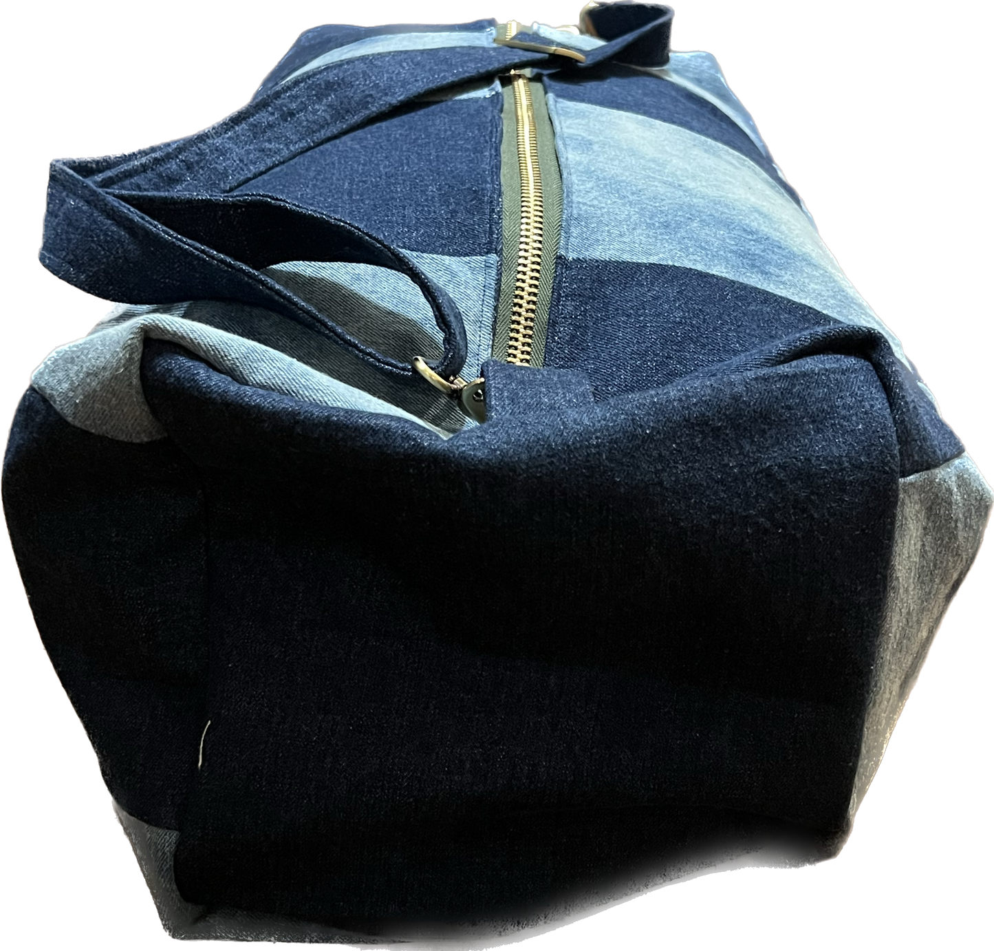 Denim Patchwork Duffel Bag