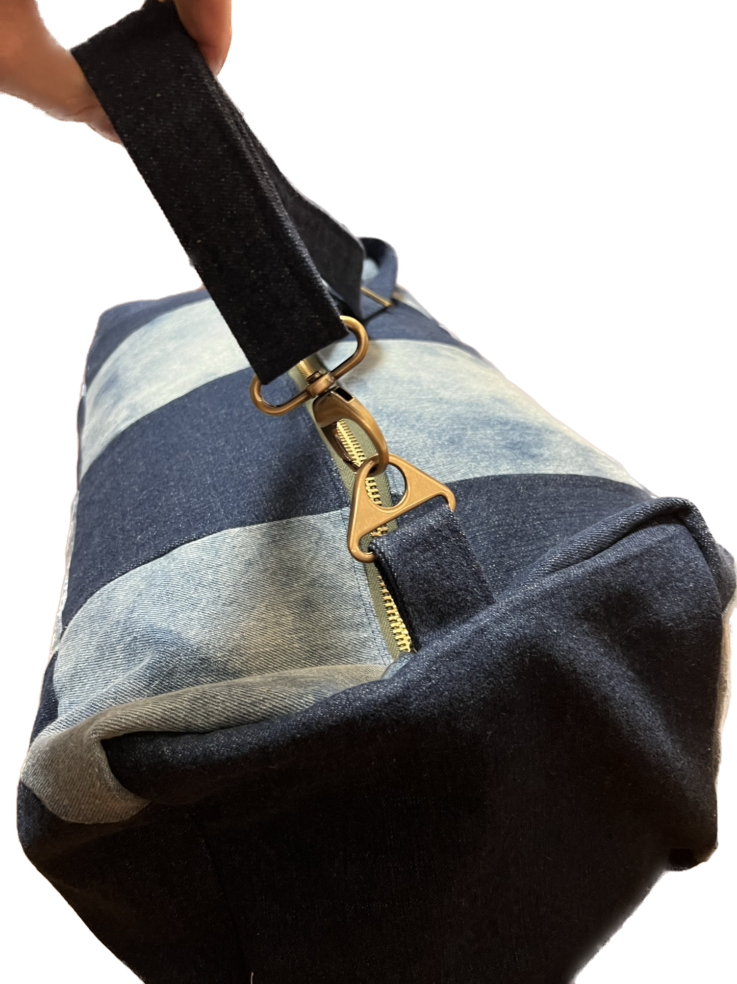Denim Patchwork Duffel Bag