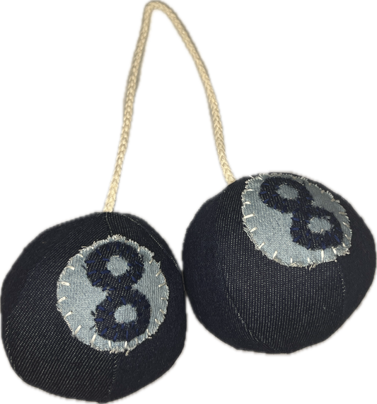 Denim 8 Ball Car Dice