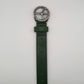 Peace Logo Leather Belt (green)