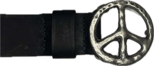 Peace Logo Leather Belt