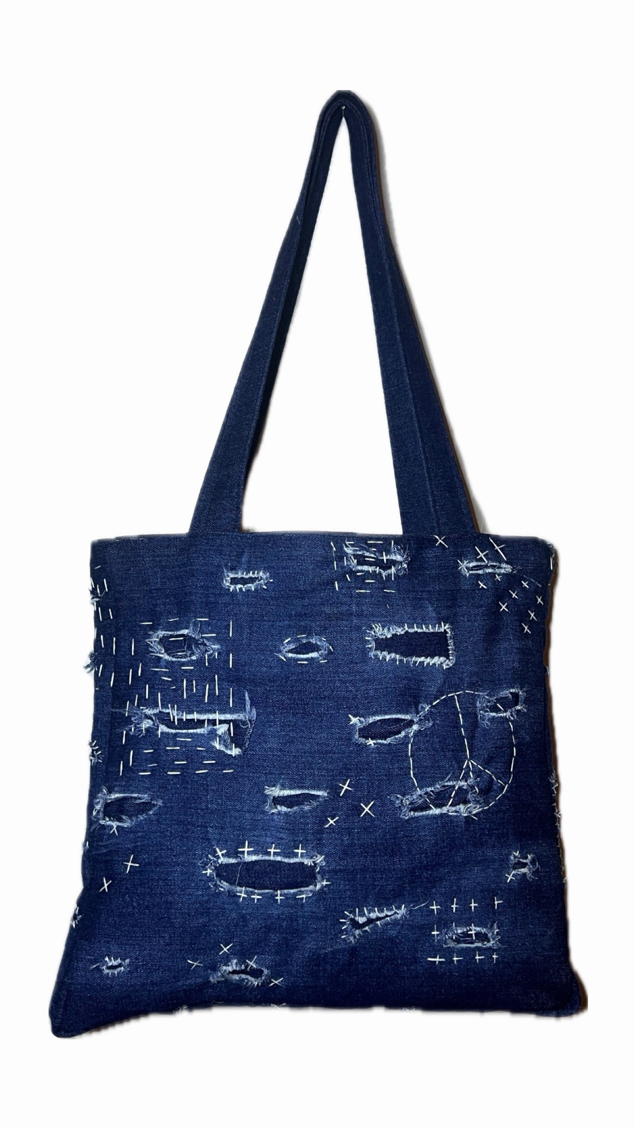 Repaired Denim Tote Bag