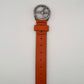 Peace Logo Leather Belt (orange)