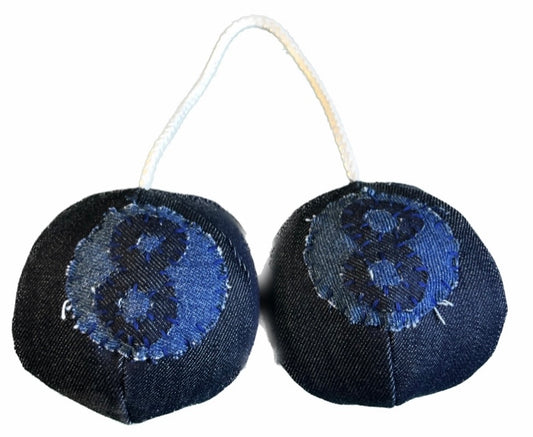 Denim 8 Ball Car Dice