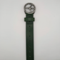 Peace Logo Leather Belt (green)