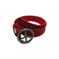 Peace Logo Leather Belt (red)