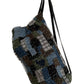 Sashiko stitched drawstring bag